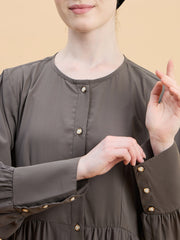 Modest Grey Abaya Burqa with Matching Hijab