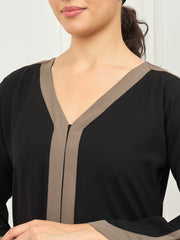 Black Aline Abaya/Burqa with Black Georgette Hijab