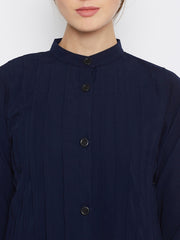 Front Open Abaya with Black Georgette Hijab