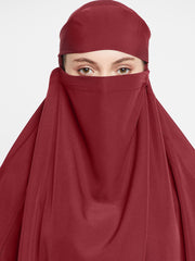 Maroon One Piece Free Size Jilbab for Women