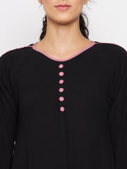 Abaya with for Women with Black Georgette Hijab