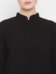 Front Open Black Abaya Burqa With Black Hijab