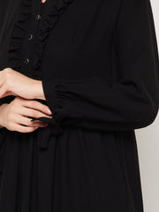 Abaya for Women with Black Georgette Scarf