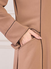 Front Open Abaya/Burqa for Women with Black Georgette Hijab