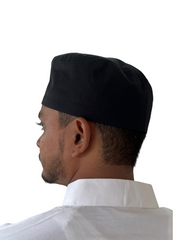 Men's Black Cotton Prayer Kufi Cap