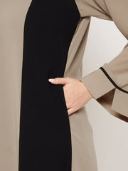 A-Line Abaya Dress with Black Georgette Hijab