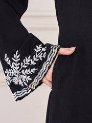 Black Handwork Luxury Abaya with Black Hijab