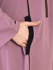 Zip-Closure Abaya/Burqa with Black Georgette Hijab