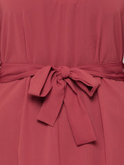 Rust Abaya Dress for Women with Black Georgette Scarf