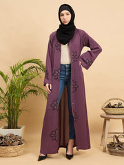 Modest Luxury Hand worked Front Open Abaya Burqa with Hijab