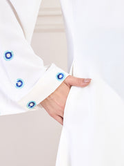 White handwork Abaya with Matching Georgette Hijab