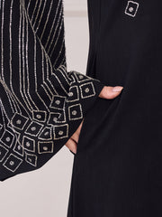 Black Luxury Handwork Abaya with Black Hijab