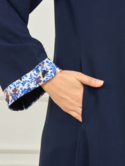 Front Open Abaya/Burqa with White Georgette Hijab