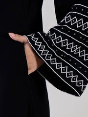 Handwork Luxury Abaya with Black Georgette Hijab