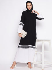 Embroidery Burqa Abaya for women with Black Georgette Hijab