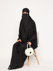 Black One Piece Free Size Jilbab for Women