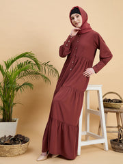 Modest Rust Abaya Burqa with Matching Hijab