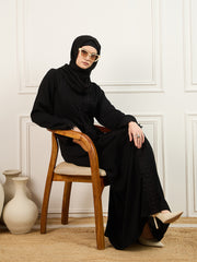 Black Lace Abaya/Burqa with Matching Georgette Hijab