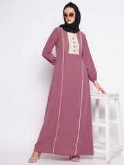 Lace Design Abaya/Burqa with Black Georgette Hijab