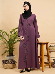 Modest Luxury Hand worked Front Open Abaya Burqa with Hijab