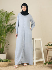 Front Open Printed Abaya Burqa with Black Hijab