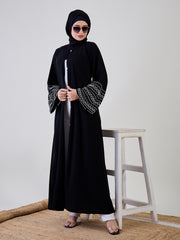 Handwork Luxury Abaya with Black Georgette Hijab