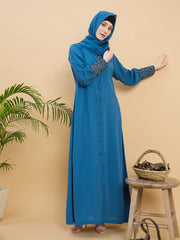 Sky Blue Modest Abaya Burqa with Matching Hijab