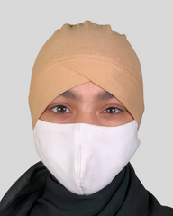 Beige Turban-style Hijab Cap
