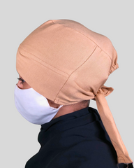 Beige Turban-style Hijab Cap