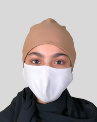Beige Tie-Back Undercap Hijab