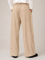 Beige Solid Farsi Pants for Men