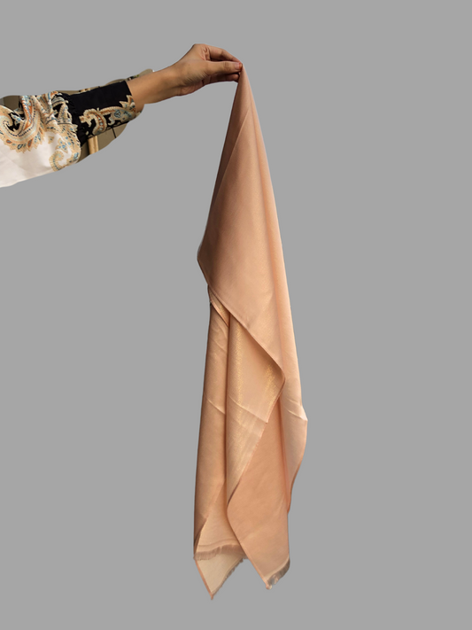 Cotton Shimmer Beige Solid Hijab for Women