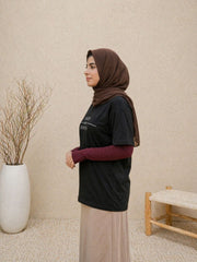 Deen Over Dunya Modest Black T-Shirt for Women