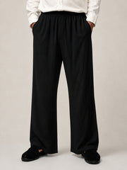 Black Solid Farsi Pants for Men