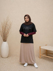 Deen Over Dunya Modest Black T-Shirt for Women