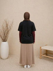 Deen Over Dunya Modest Black T-Shirt for Women