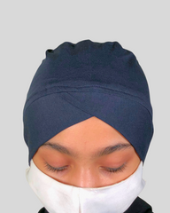 Blue Turban-style Hijab Cap