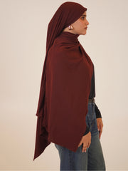 Brown Solid Viscose Jersey Hijab
