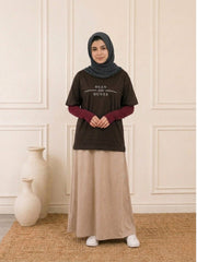 Deen Over Dunya Modest Brown T-Shirt for Women
