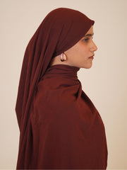 Brown Solid Viscose Jersey Hijab