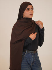 Chocolate Brown Solid Viscose Jersey Hijab