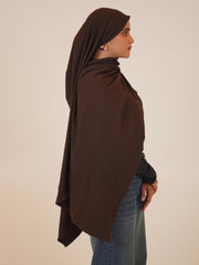Chocolate Brown Solid Viscose Jersey Hijab