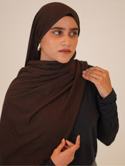 Chocolate Brown Solid Viscose Jersey Hijab