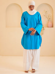 Modest Solid Blue Farsi Set for Women