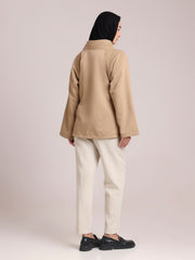 Beige Fleece Jacket for Women– Modest Winter Wear