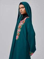 Women’s Embroidered Kaftan Abaya with Inner & Hijab
