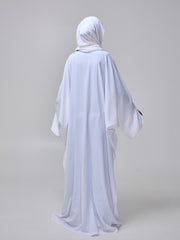 Modest White Lace Abaya Burqa with Matching Hijab for Women