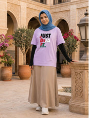 Just Dua It Modest Lavender T-Shirt for Women