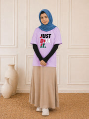 Just Dua It Modest Lavender T-Shirt for Women
