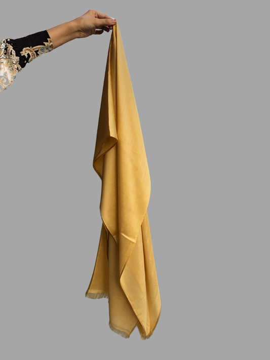 Cotton Shimmer Mustard Solid Hijab for Women